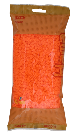 205-38 Hama midi perler 6000stk neon orange