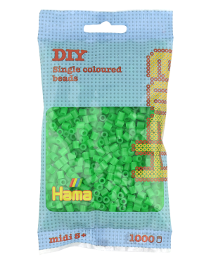 207-37 Hama midi perler 1000stk neon grøn