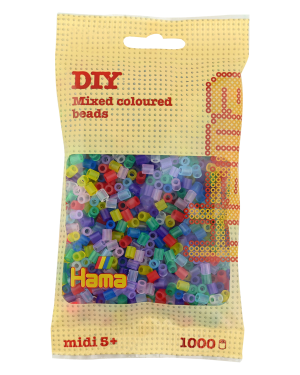 207-53 Hama midi perler 1000stk transp. mix