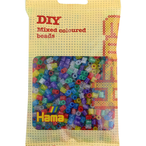 207-54 Hama midi perler 1000stk transp. glitter mix