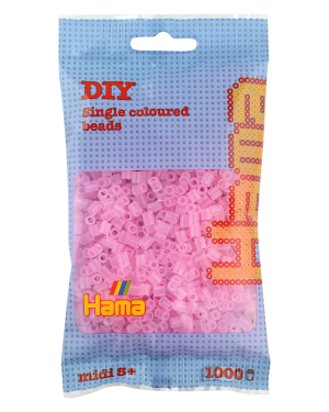 207-72 Hama midi perler 1000stk transp. pink