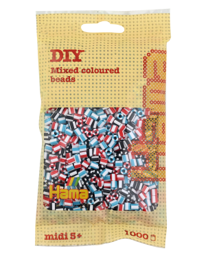 207-91 Hama midi perler 1000stk stribet mix 91