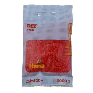 501-13 Hama mini perler 2000stk transp. rød
