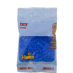 501-15 Hama mini perler 2000stk transp. blå