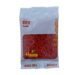 501-22 Hama mini perler 2000stk mørkerød