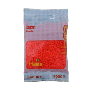 501-35 Hama mini perler 2000stk neon rød